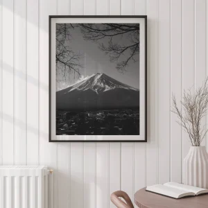 Mont Fuji – Tirage d’art noir et blanc (Encadrée) – Image 3