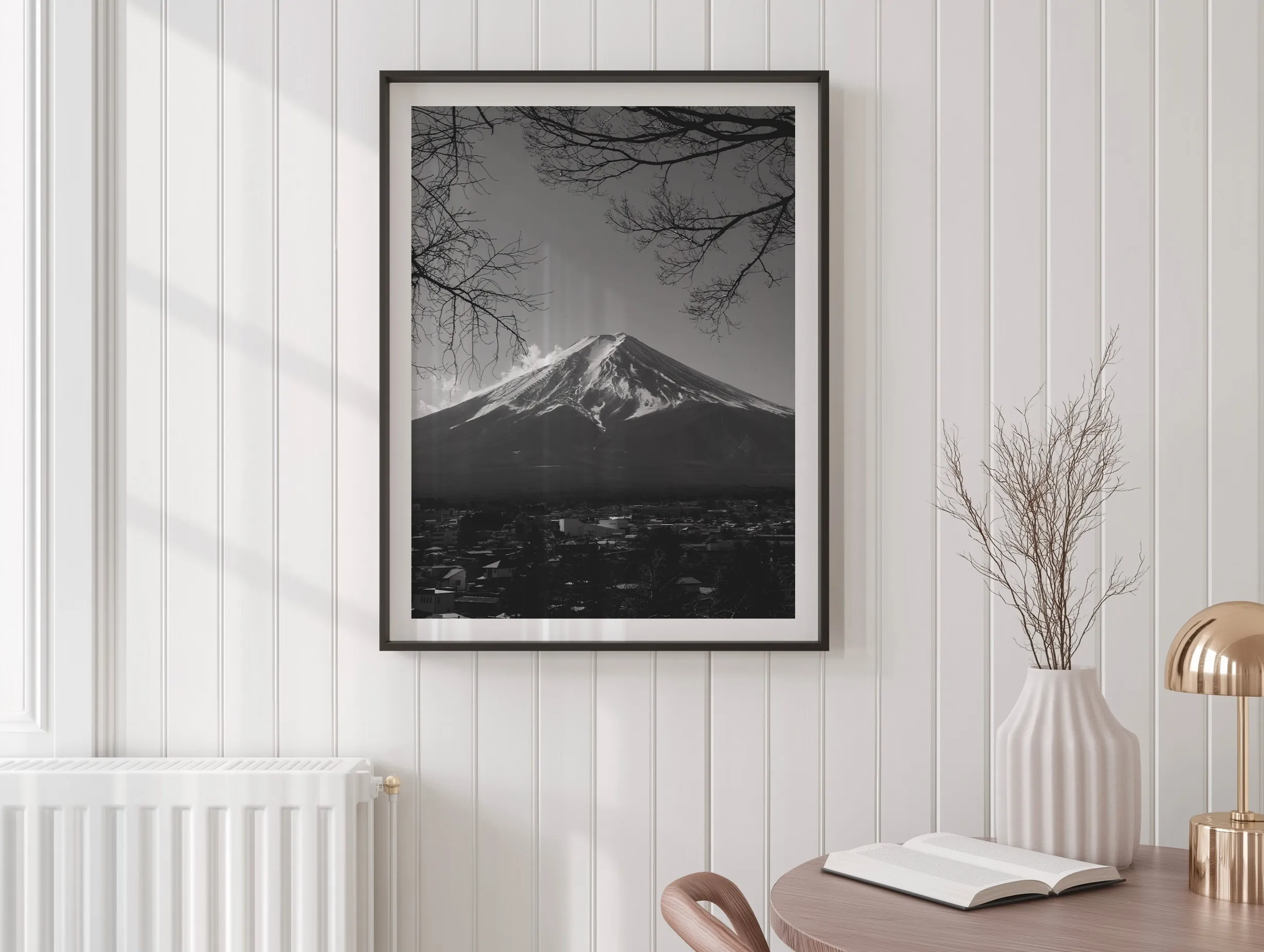 Mont Fuji – Tirage d’art noir et blanc (Encadrée) – Image 3