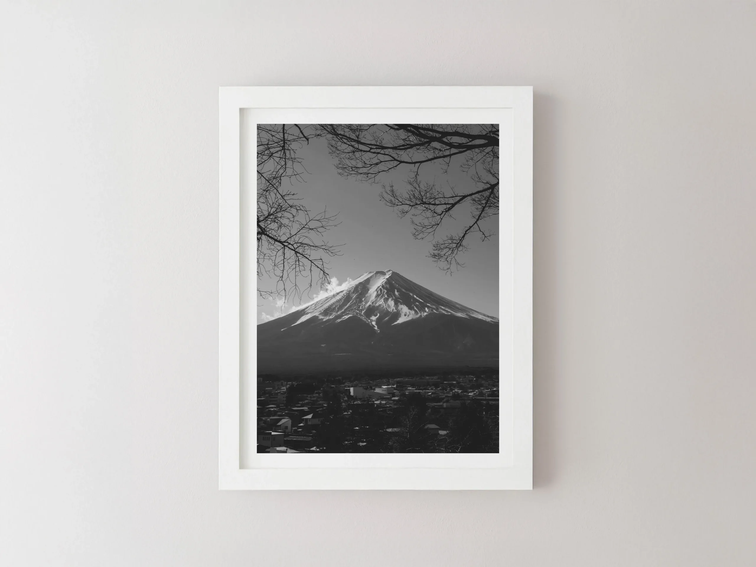 Mont Fuji – Tirage d’art noir et blanc (Encadrée) – Image 4