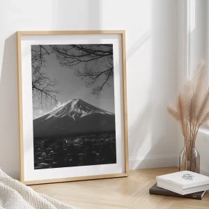 Mont Fuji – Tirage d’art noir et blanc (Encadrée) – Image 8