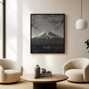 Mont Fuji – Tirage d’art noir et blanc (Encadrée) – Image 11